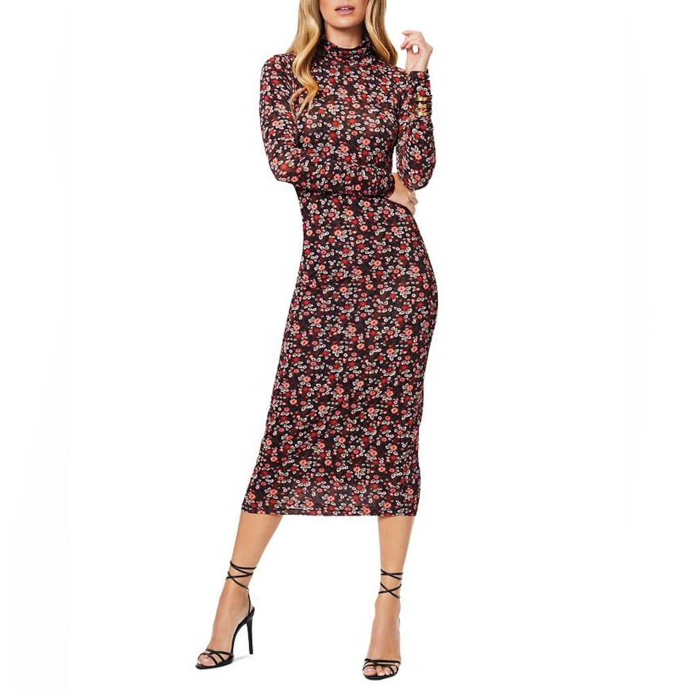 Ramy Brook Black Floral Midi Dress